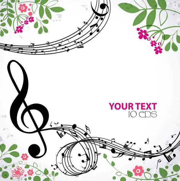 Music Spring Bright Musical Background — Stock Vector
