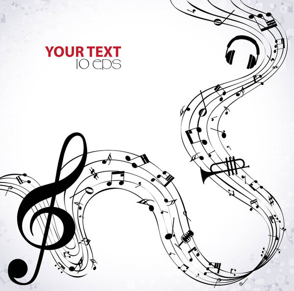Music. Treble clef and notes for your design