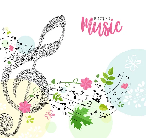 Musique Printemps Lumineux Fond Musical — Image vectorielle