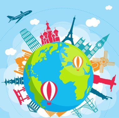 Infographics kamera Seyahat ve Tatil kavramı elementleri. 