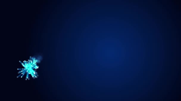 Particules Bleues Abstraites Fibres Optiques — Video