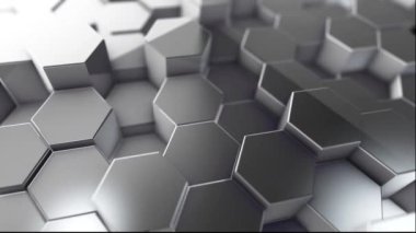 Metal altıgenler soyut desen arka plan, dalga gibi birçok temiz teknik geometrik altıgenler, optik yanılsama, bilgisayar oluşturulan 3d render arka plan