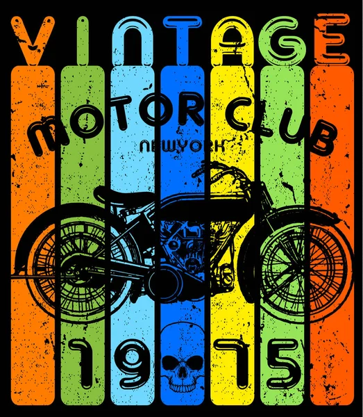 Shirt Poster Design Illustration Motorcycle — Stock Vector
