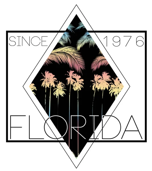 Florida Nyári Poszter Póló — Stock Vector