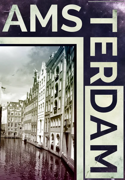 Amsterdam Posterontwerp Ontwerp Tee — Stockfoto