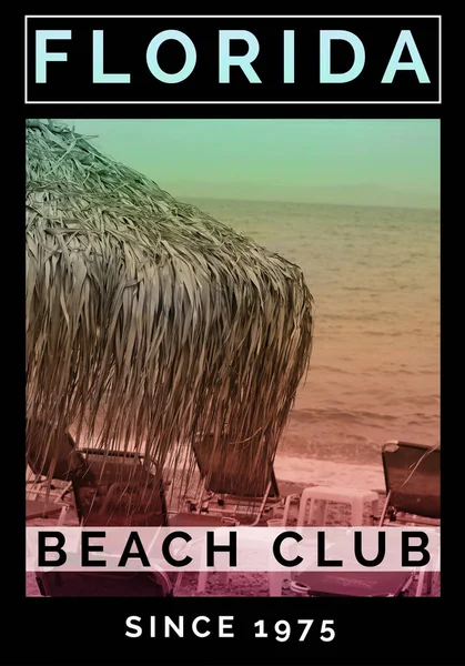 Florida Beach Club Grafisk Design — Stockfoto