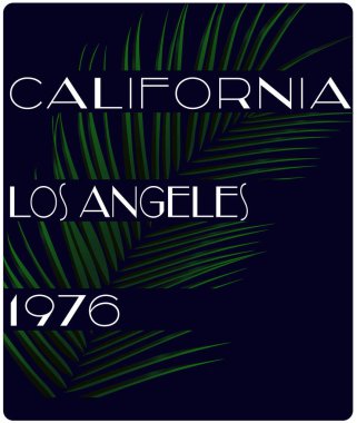 Vintage Retro California sloganı yaz stil vektör tasarım tropik cennet ile sahne palmiye ve tipografi t-shirt ve cihazlar için baskı, vektör çizim