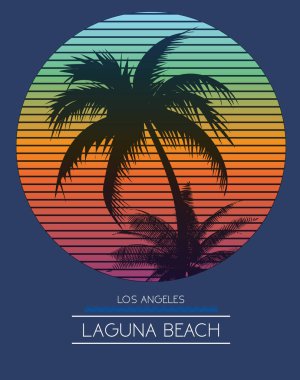 Tropikal gün batımında los angeles california beach