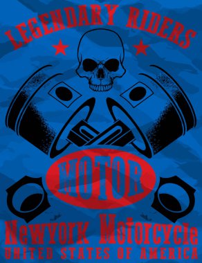 Vintage motosiklet t-shirt grafiği