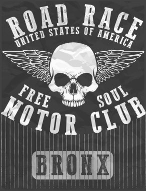 Vintage motosiklet t-shirt grafiği