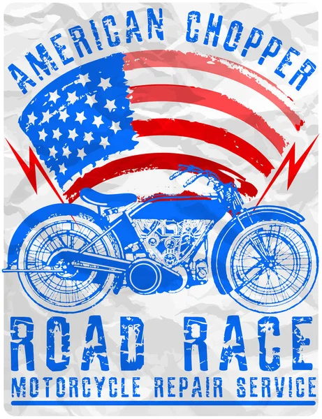 Motosiklet poster tee grafik tasarım