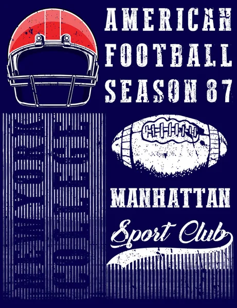 American Football Graphic Shirt — Stockvektor