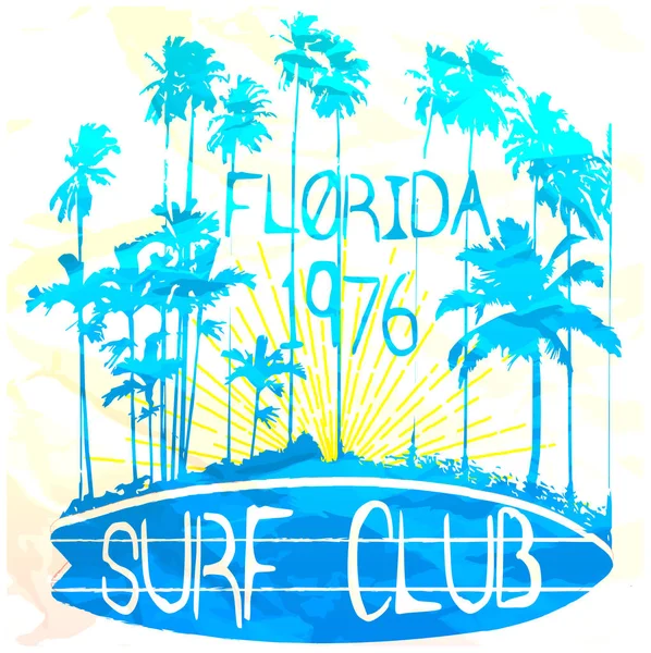佛罗里达冲浪俱乐部 Watereffect — 图库矢量图片