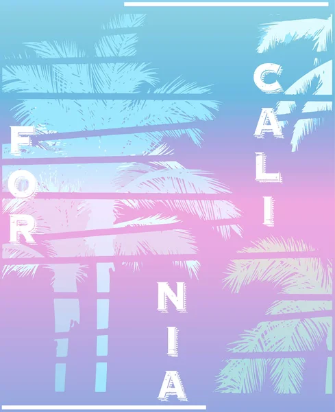 Impression Tee Pour Californie Palm Beach Club — Image vectorielle