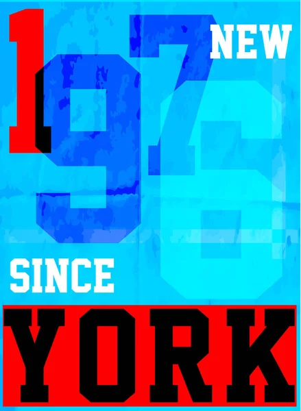 Typografie Mode Stil Shirt Art New York — Stockvektor