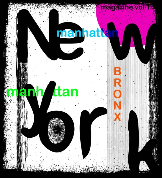New York Typografi Mode Stil Tee Konst — Stock vektor