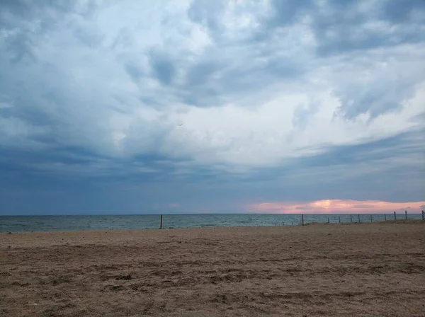 Coucher Soleil Sur Mer Azov — Photo