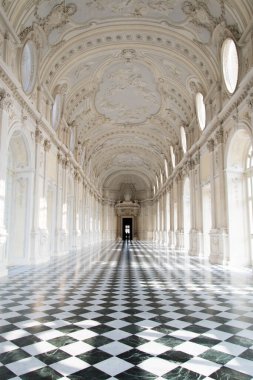 Venaria Reale, Torino 'daki siyah beyaz satranç salonu