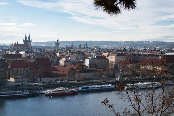 Cattedrale Praga Skyline Visto Dal Parco Letna Una Giornata Sole — Foto Stock