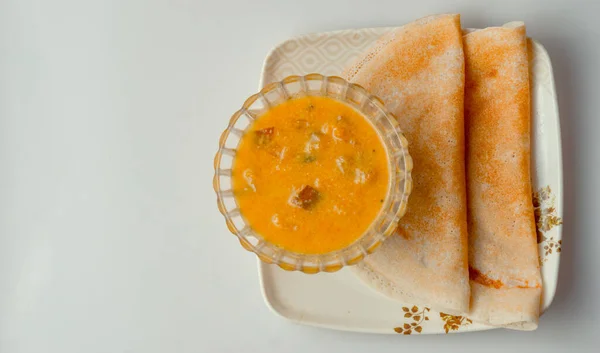 Dosa Especial Del Sur India Curry Para Desayuno Saludable Delicioso — Foto de Stock