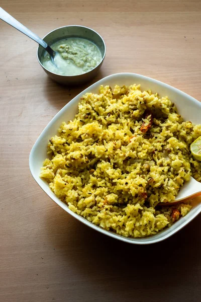 Indiano Especial Caseiro Saudável Methi Khichidi Mantido Pronto Uma Tigela — Fotografia de Stock