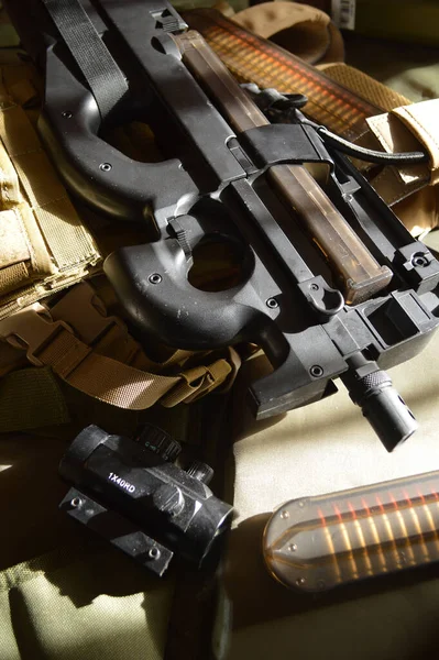 Assault Rifle P90 Bullpup Loadout Ready Stock Photo by ©Kongva 410803552