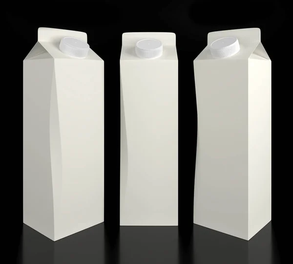 Embalaje de leche y jugos en blanco — Foto de Stock