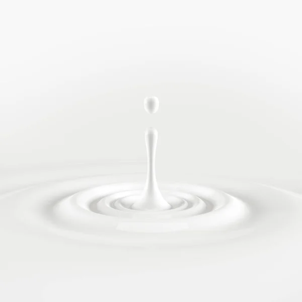 牛乳とリプルのドロップ 3Dイラスト — ストック写真