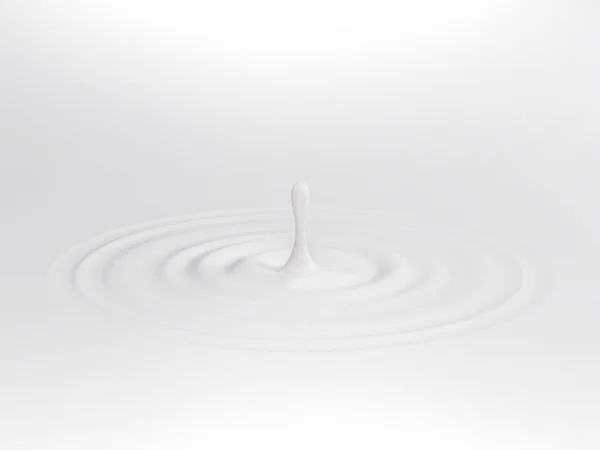 牛乳とリプルのドロップ 3Dイラスト — ストック写真