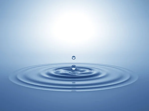 Gota Água Caiu Superfície Água Ilustração — Fotografia de Stock