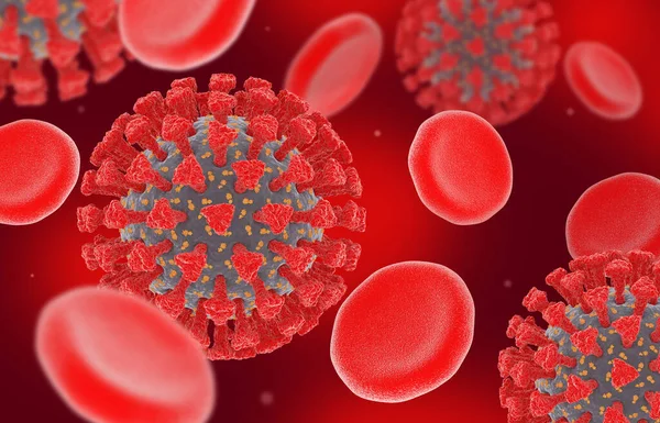 Coronavirus Sangre Humana Antecedentes Científicos Ilustración — Foto de Stock