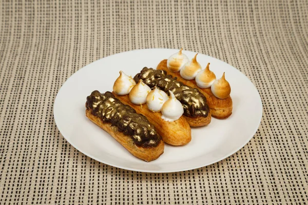Exciting View Delicious Eclairs — Stock Photo, Image