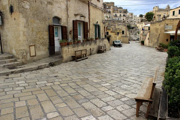 Antigua Ciudad Matera Sassi Matera Basilicata Sur Italia Capital Europea — Foto de Stock