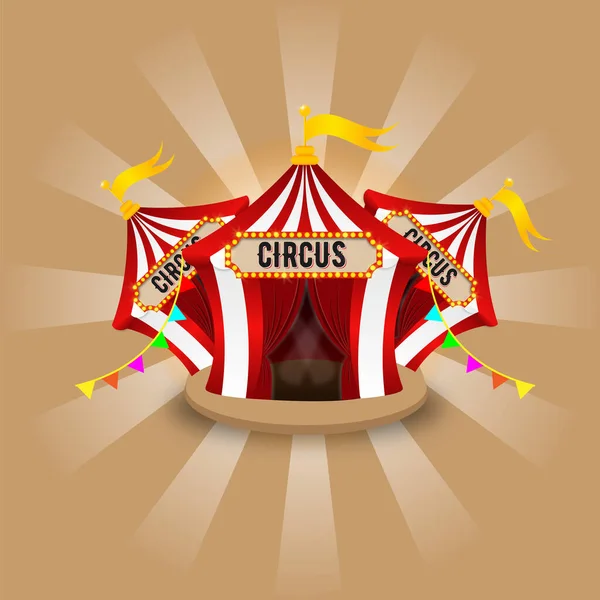 Tarjeta Postal Del Circo Festivo Arena — Vector de stock