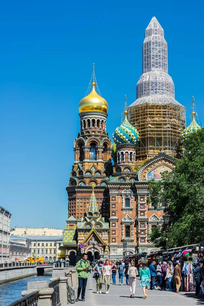 Sankt Petersburg Ryssland Maj 2018 Ortodoxa Kyrkan Spas Krovi Kyrkan — Stockfoto