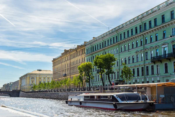 Знаменитий Човен Туру Вздовж Річок Каналів Санкт Петербург Росія Під — стокове фото