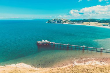 Kuzey Galler 'deki Llandudno Deniz Cephesi' nde Güzel Yaz Günü
