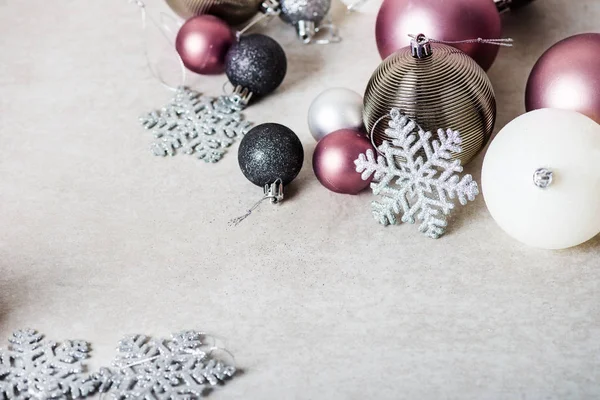 Palle Natale Nella Scatola Legno Come Preparazione Decorare Albero Natale — Foto Stock