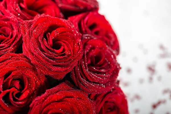 Perfect bouquet of red roses, love and romance concept