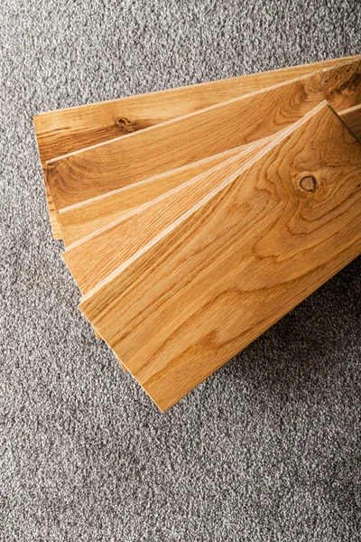 Preparation for house renovation with changing of the floor from carpets to solid oak wood