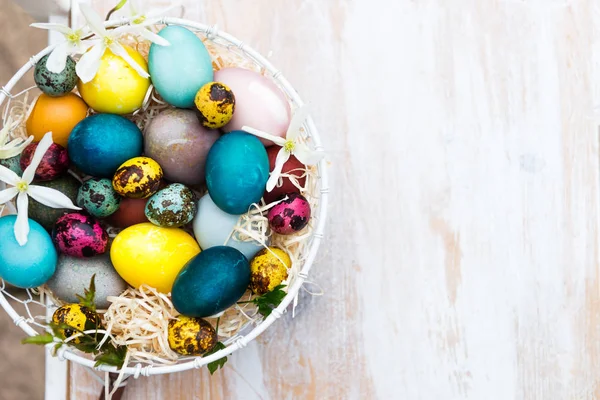 Different Easter Eggs dyed in Natural ingredients, such as beetroot, red cabbage, cumin