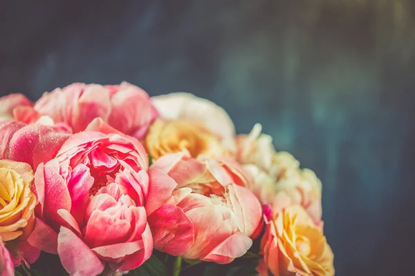 분홍빛 꽃들 과 장미들 — 스톡 사진