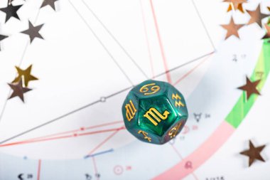 Akrep 23 Ekim - 21 Kasım burç sembolü zarlarla Astroloji