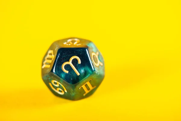 Astrology Dice with zodiac symbol of Aries 21 - 19 марта — стоковое фото