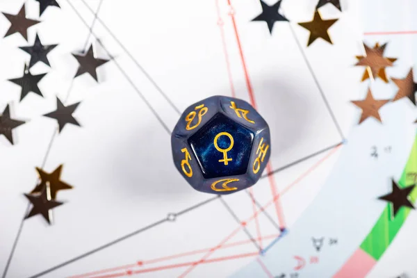 Astrology Dice with symbol of the planet Venus — Stock Photo, Image