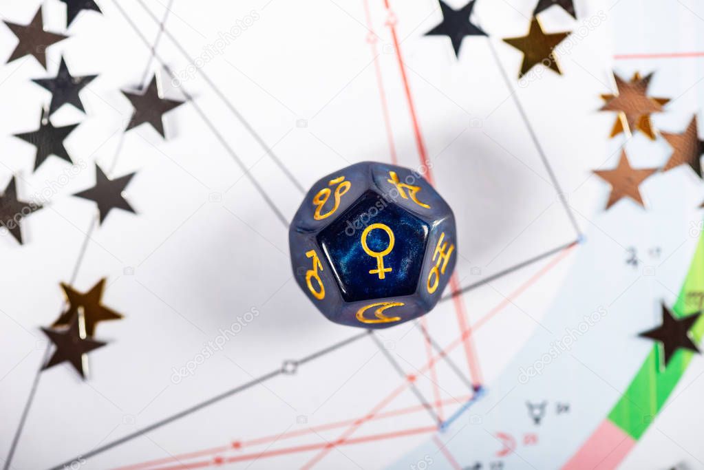 Astrology Dice with symbol of the planet Venus