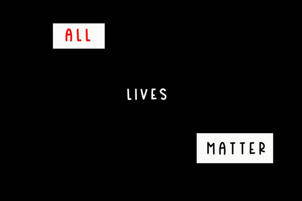 Todas las vidas importan eslogan blanco — Foto de Stock