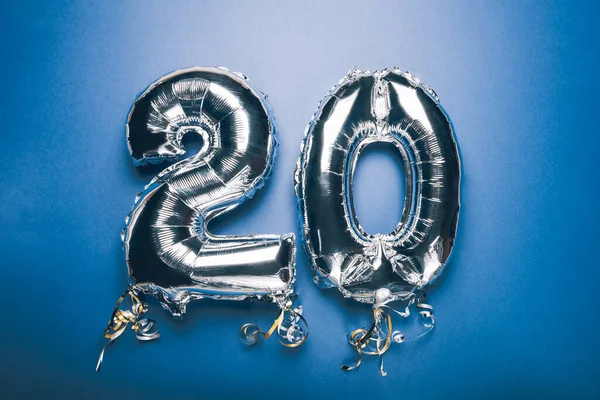 Balão de prata número 20 — Fotografia de Stock