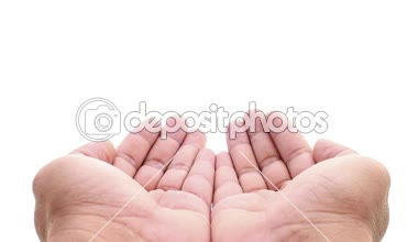 Eller üzerinde izole yalvarıyor