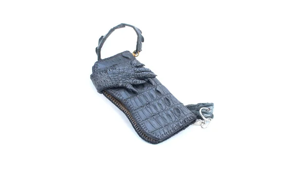 革の手作りのワニの財布 — ストック写真